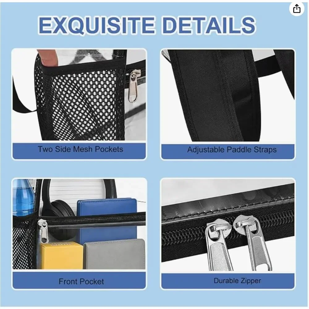 Clear Backpack for Stadium Events, Small Clear Bag, Transparent Backpack- Black